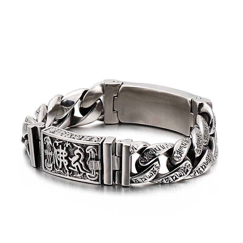 Coole Titanium Schedelarmband, Chique Titanium Mode-Sieraden Voor Heren Coole Titanium Schedelarmband, Chique Titanium Mode-Sieraden Voor Heren