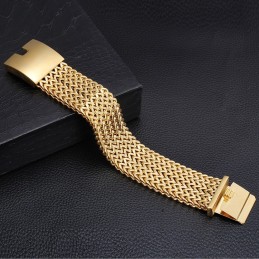 Mode Vierkante Visschubben Titanium Herenarmband