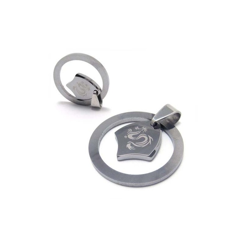 Nieuwe Stijl Dragon Circle Tungsten Hanger (Gratis Ketting) Nieuwe Stijl Dragon Circle Tungsten Hanger (Gratis Ketting)