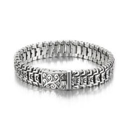 Populaire Coole Hiphop-Bloemenarmband Van Titanium Voor Heren