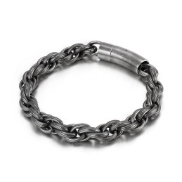 Eenvoudige, Modieuze En Chique Biker Titanium Armband Voor Heren