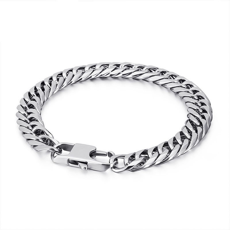 Tide Accessories Fashion Titanium Heren Vertebrae Ketting Vierkante Gesp Armband