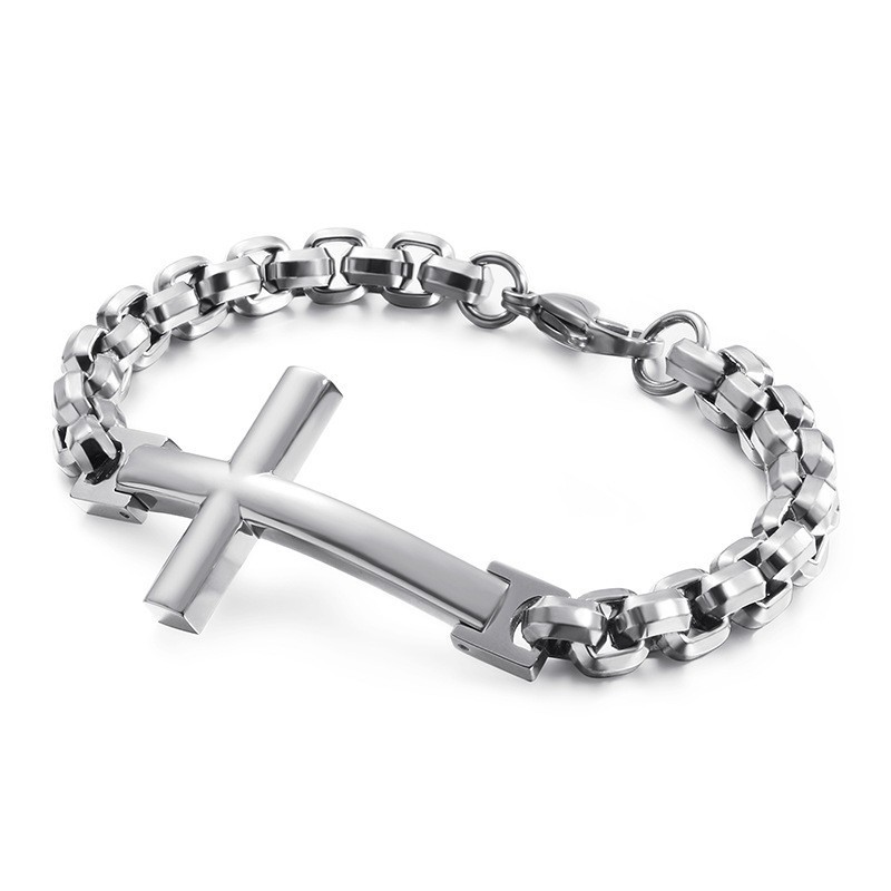 Titanium Tide Herenarmband Titanium Heren Kruis Vierkante Armband Tide Herenaccessoires