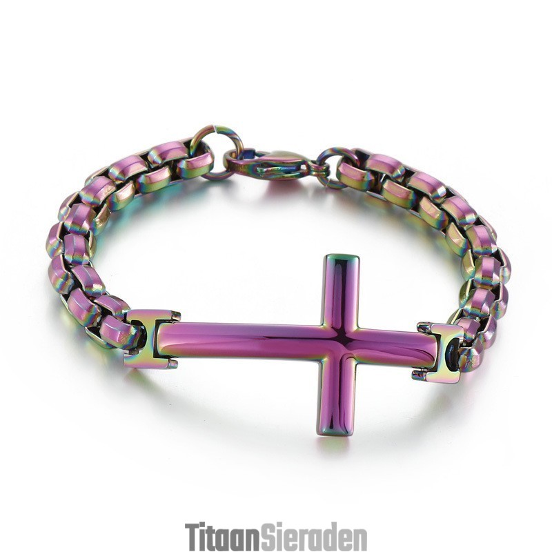Titanium Tide Herenarmband Titanium Heren Kruis Vierkante Armband Tide Herenaccessoires Titanium Tide Herenarmband Titanium Heren Kruis Vierkante Armband Tide Herenaccessoires