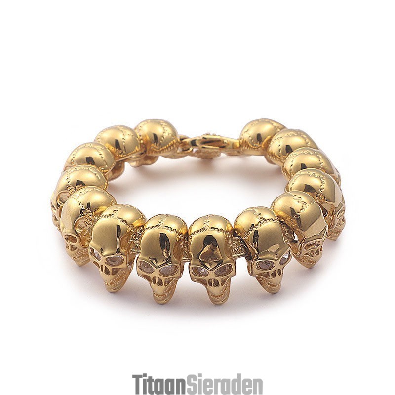 L Titanium Armband Heren Titanium Schedel Armband
