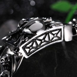 Coole Retro Skull Heren Titanium Armband Rock Chic Ghost Head Armband Tide Herenaccessoires