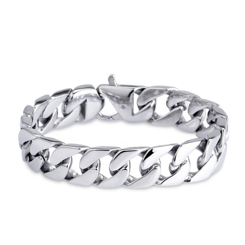Titanium Armbandversie Van De Modearmband Cuba Chain Herenarmbanden
