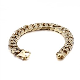 Hiphop Cool Heren Titanium Sieraden Complete Set Diamanten Grote Gouden Ketting