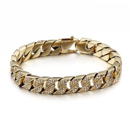Hiphop Cool Heren Titanium Sieraden Complete Set Diamanten Grote Gouden Ketting