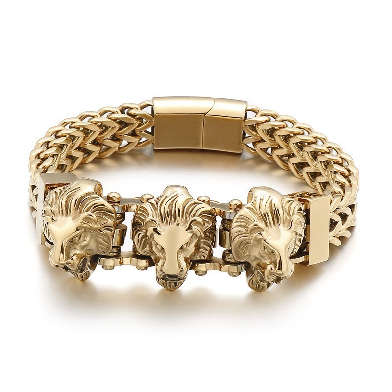 Bully Skull Wolf Head Lion Head Heren Titanium Armband Gemengde Partij Bully Skull Wolf Head Lion Head Heren Titanium Armband Gemengde Partij