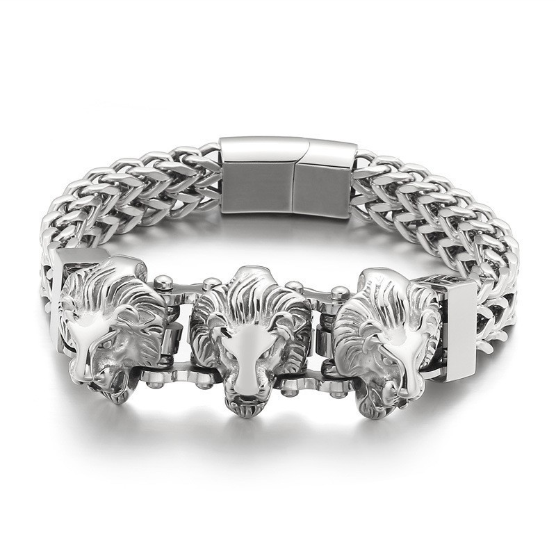 Bully Skull Wolf Head Lion Head Heren Titanium Armband Gemengde Partij