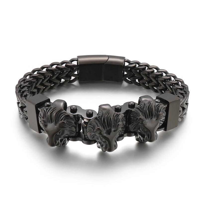Bully Skull Wolf Head Lion Head Heren Titanium Armband Gemengde Partij Bully Skull Wolf Head Lion Head Heren Titanium Armband Gemengde Partij