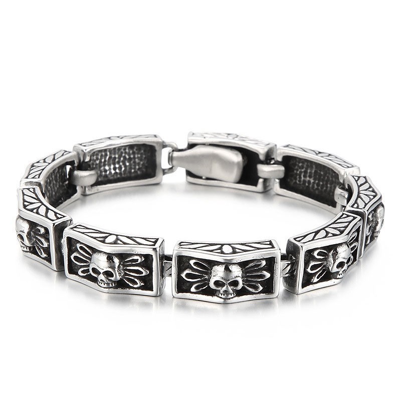 Gegoten Vintage Sieraden Trendy Chique Windkant Schedel Heren Armbanden Gegoten Vintage Sieraden Trendy Chique Windkant Schedel Heren Armbanden