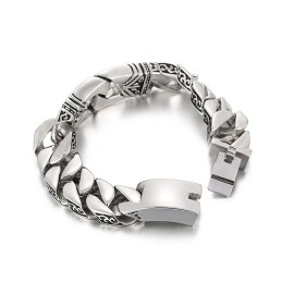 Retro Chic Windpatroon Portret Gietpatroon Rand Titanium Armband Voor Heren