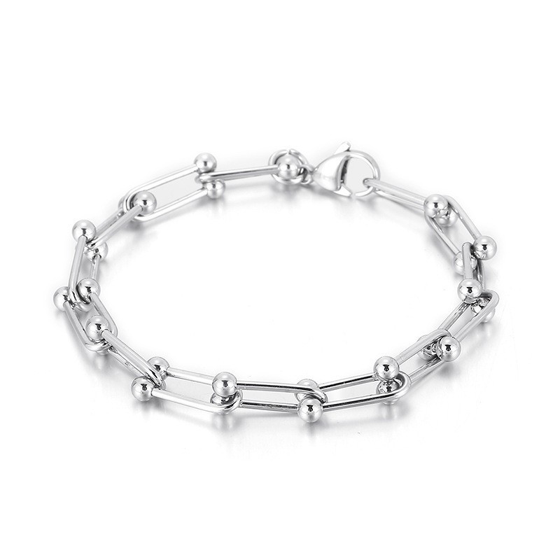 Titanium Hoefijzergesp Armband Voor Heren En Dames Met U-Vormige Gesp