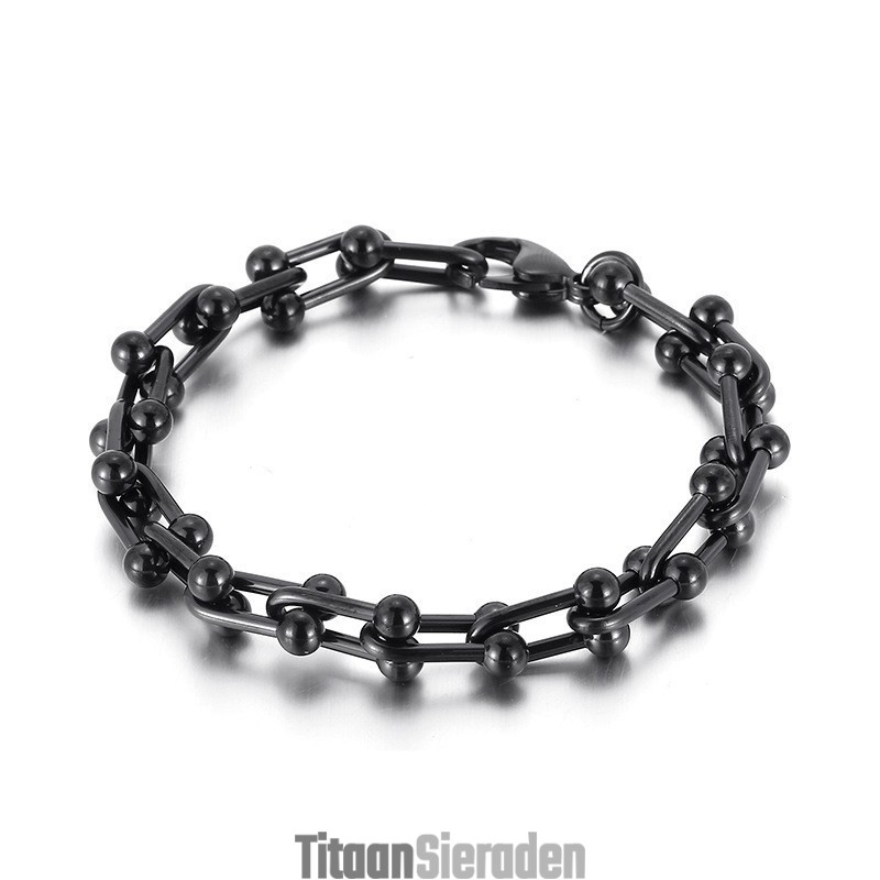 Titanium Hoefijzergesp Armband Voor Heren En Dames Met U-Vormige Gesp