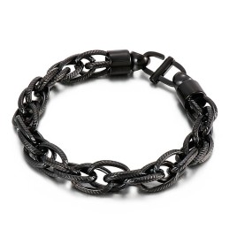 Heren Ovale Gedraaide Ketting Met Zonnestralensluiting Titanium Armband