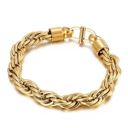 Heren Ovale Gedraaide Ketting Met Zonnestralensluiting Titanium Armband
