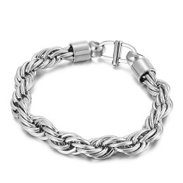 Heren Ovale Gedraaide Ketting Met Zonnestralensluiting Titanium Armband