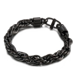 Heren Ovale Gedraaide Ketting Met Daggesp Titanium Armband