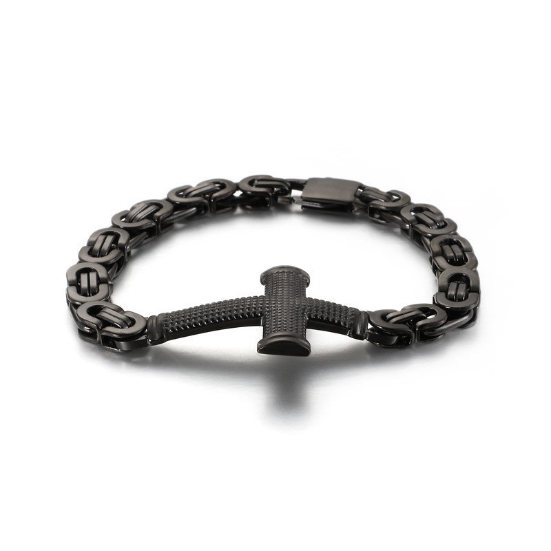 Populaire Mode Street Cross Back To The Chain Titanium Herenarmband