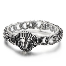 Nieuwe Casting Jewelry Retro Cool Chief Patroon Titanium Herenarmband