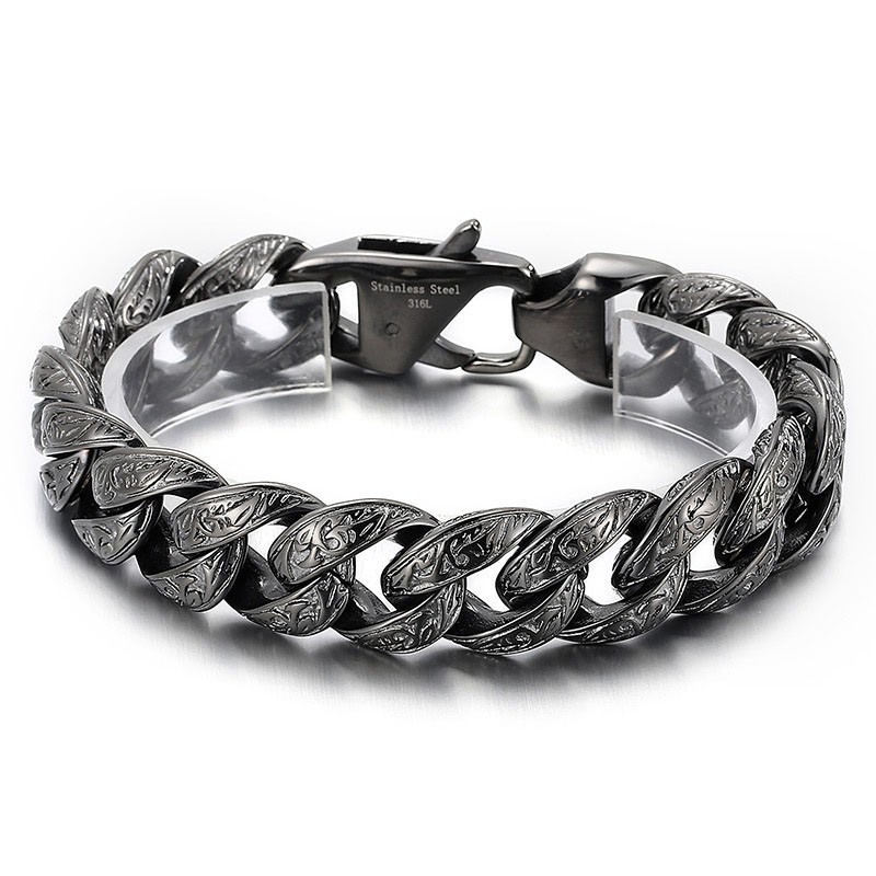 Vintage Coole Titanium Armband Met Geweermetaalpatroon Voor Heren Vintage Coole Titanium Armband Met Geweermetaalpatroon Voor Heren