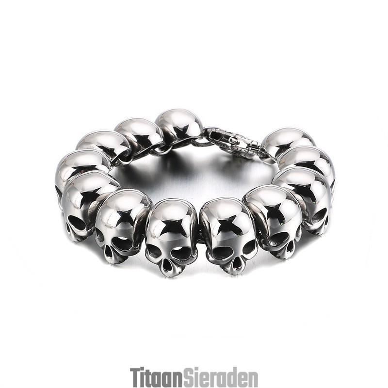 Coole Schedel Titanium Armband Voor Heren