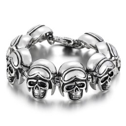 Vintage Cool Rock Skull Titanium Armband Voor Heren