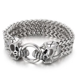 Chique Trendy Titanium Schedelarmband Te Koop