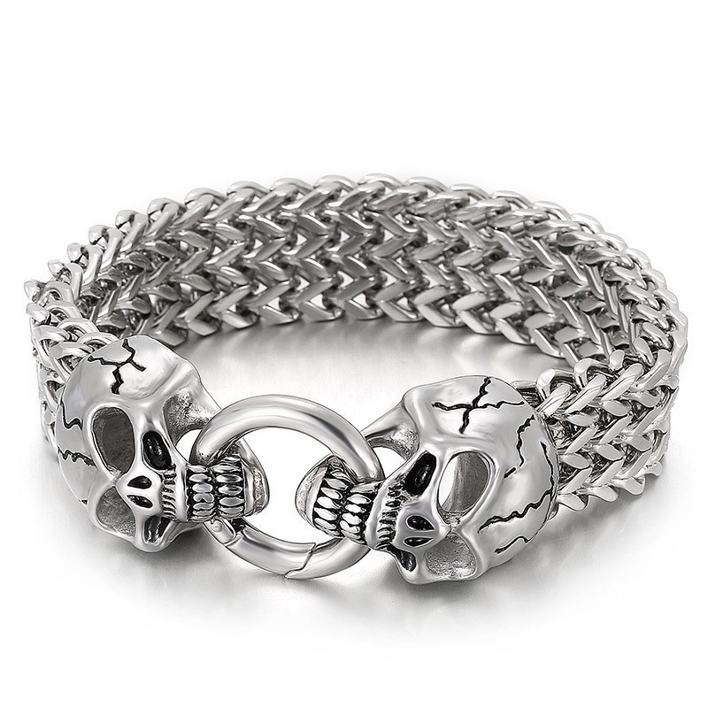 Chique Trendy Titanium Schedelarmband Te Koop Chique Trendy Titanium Schedelarmband Te Koop
