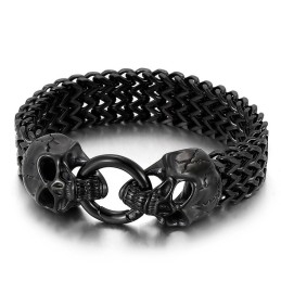 Chique Trendy Titanium Schedelarmband Te Koop