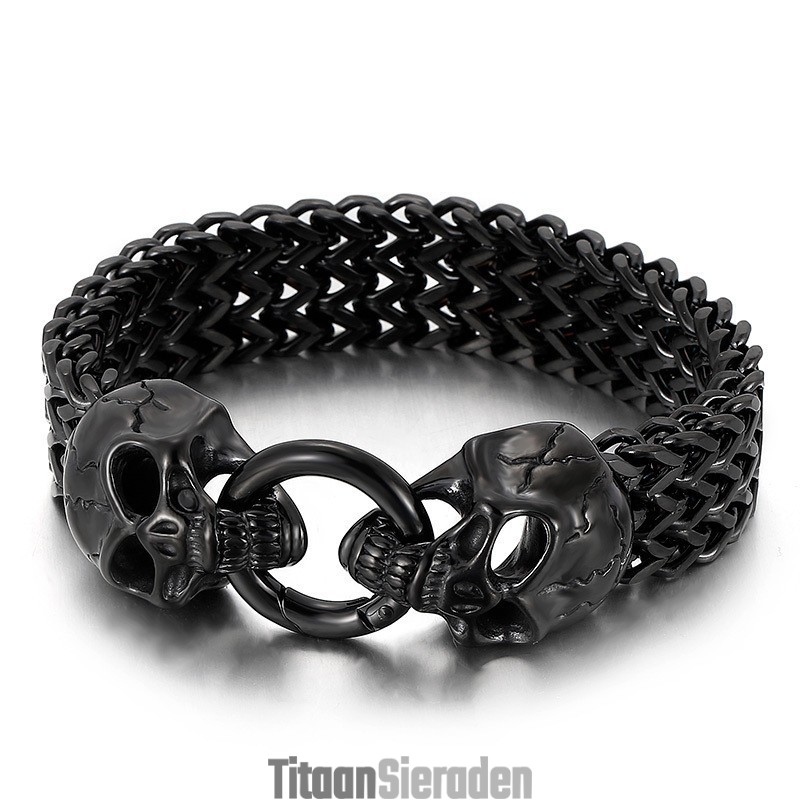 Chique Trendy Titanium Schedelarmband Te Koop Chique Trendy Titanium Schedelarmband Te Koop