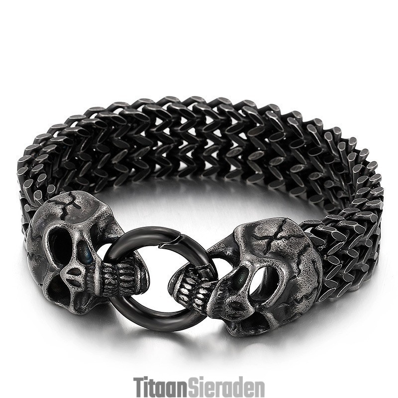 Chique Trendy Titanium Schedelarmband Te Koop Chique Trendy Titanium Schedelarmband Te Koop