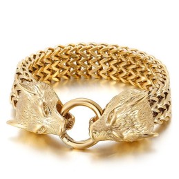 Chique Trendy Titanium Wolvenkop Armband