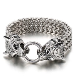 Chique Trendy Titanium Wolvenkop Armband