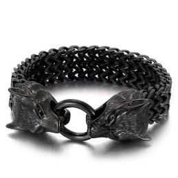 Chique Trendy Titanium Wolvenkop Armband