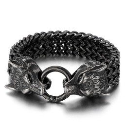 Chique Hipster Titanium Wolvenkop Armband