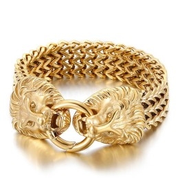 Chique Trendy Titanium Leeuwenkop Armband