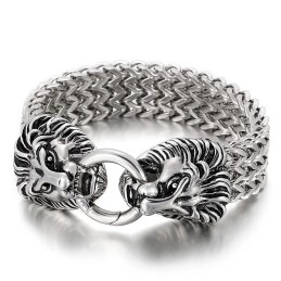 Chique Trendy Titanium Leeuwenkop Armband