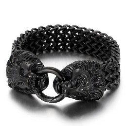 Chique Trendy Titanium Leeuwenkop Armband
