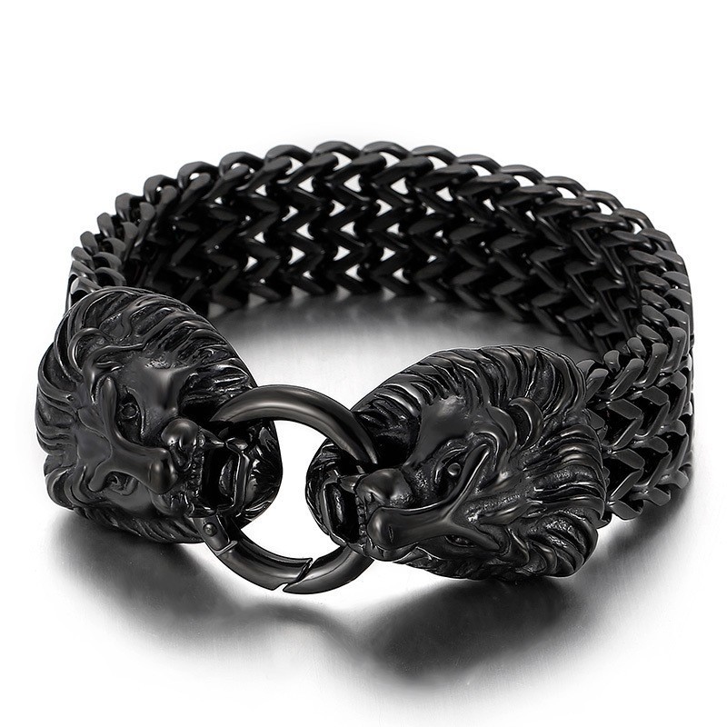 Chique Trendy Titanium Leeuwenkop Armband Chique Trendy Titanium Leeuwenkop Armband