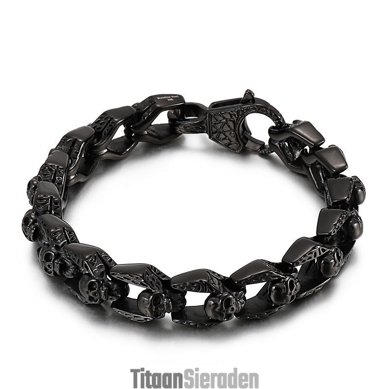 Mode Vintage Wind Titanium Schedel Sieraden Hip Hop Rock Heren Armbanden Mode Vintage Wind Titanium Schedel Sieraden Hip Hop Rock Heren Armbanden