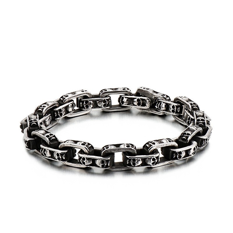 Titanium Schedel Armband Chique Biker Spook Armband Titanium Sieraden Titanium Schedel Armband Chique Biker Spook Armband Titanium Sieraden