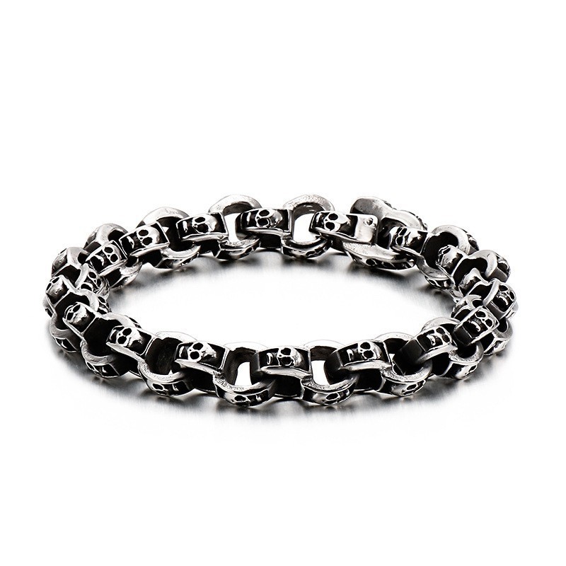 Titanium Schedel Armband Chique Biker Spook Armband Titanium Sieraden Titanium Schedel Armband Chique Biker Spook Armband Titanium Sieraden