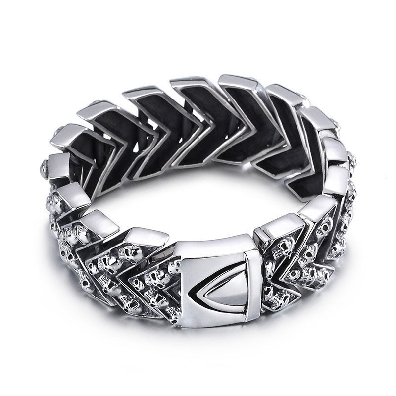 Grote Schedel Titanium Armband Mode Chic Grote Schedel Titanium Armband Mode Chic
