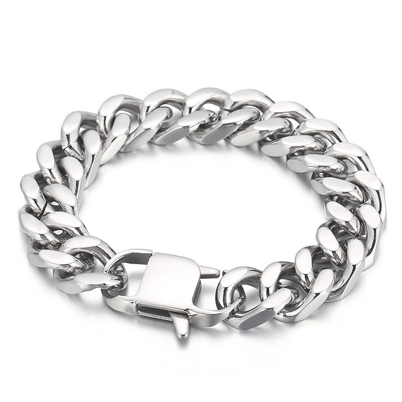Coole Vierzijdige Cuba-Ketting Heren Titanium Armband Coole Vierzijdige Cuba-Ketting Heren Titanium Armband