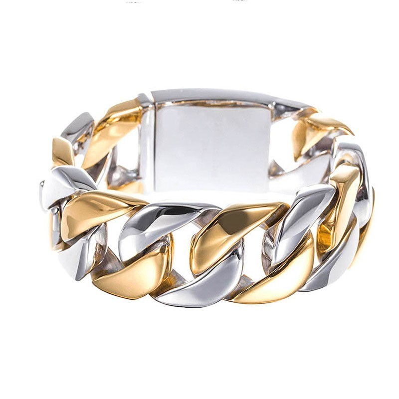 Titanium Heren Vergulde Brede Armband Titanium Heren Vergulde Brede Armband