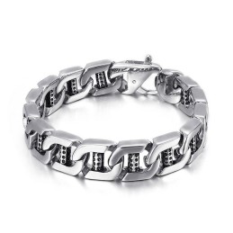 Chique Wind Hollow Dice Dot Hole Column Titanium Herenarmband