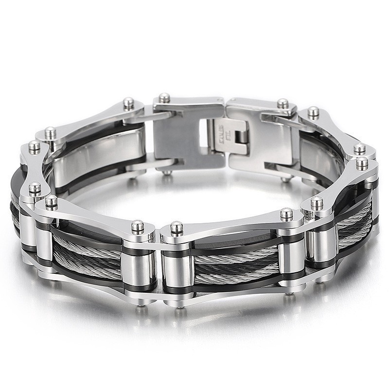 Eenvoudige Atmosfeer Mode Stalen Draad Henneptouw Fiets Titanium Heren Armband Eenvoudige Atmosfeer Mode Stalen Draad Henneptouw Fiets Titanium Heren Armband